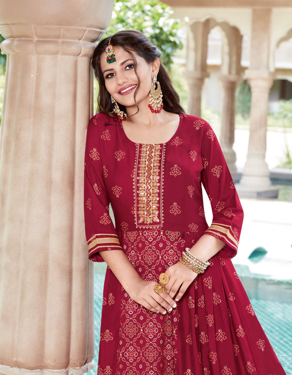 Ethnicity 11 Fancy Designer Festive Wear Rayon Fancy Embroidery Kurtis Collection